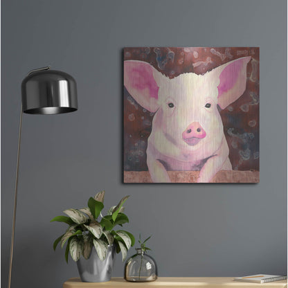 Luxe Metal Art 'Pig' by Carissa Luminess, Metal Wall Art,24x24