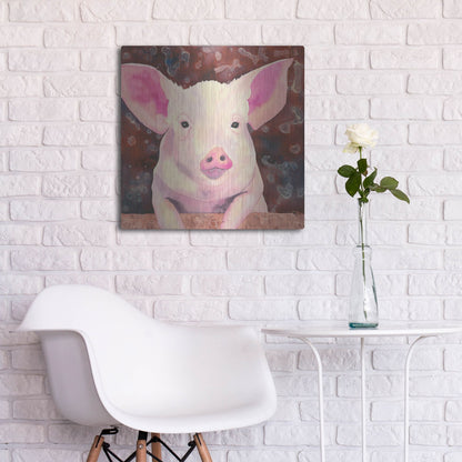 Luxe Metal Art 'Pig' by Carissa Luminess, Metal Wall Art,24x24