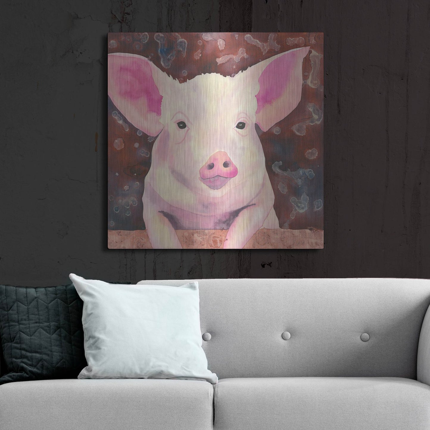 Luxe Metal Art 'Pig' by Carissa Luminess, Metal Wall Art,36x36