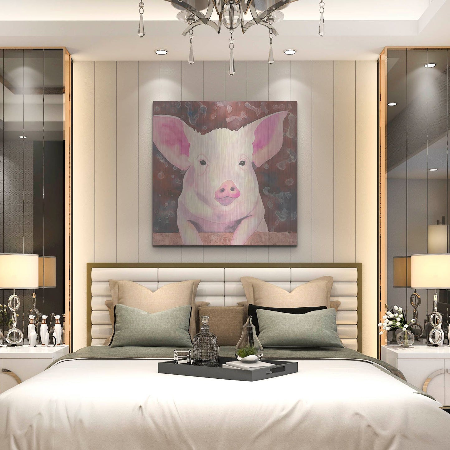 Luxe Metal Art 'Pig' by Carissa Luminess, Metal Wall Art,36x36