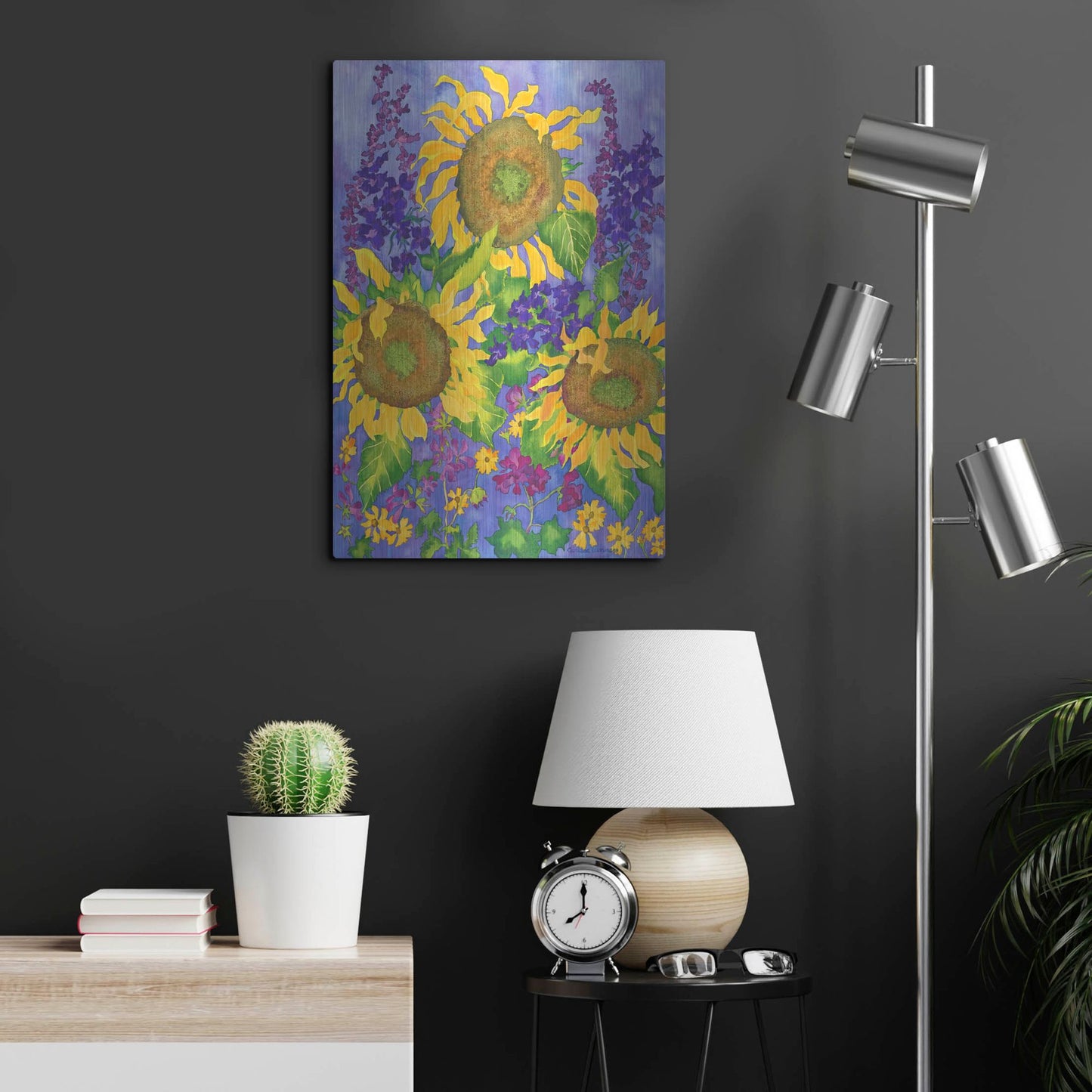 Luxe Metal Art 'Sunflower Power' by Carissa Luminess, Metal Wall Art,16x24