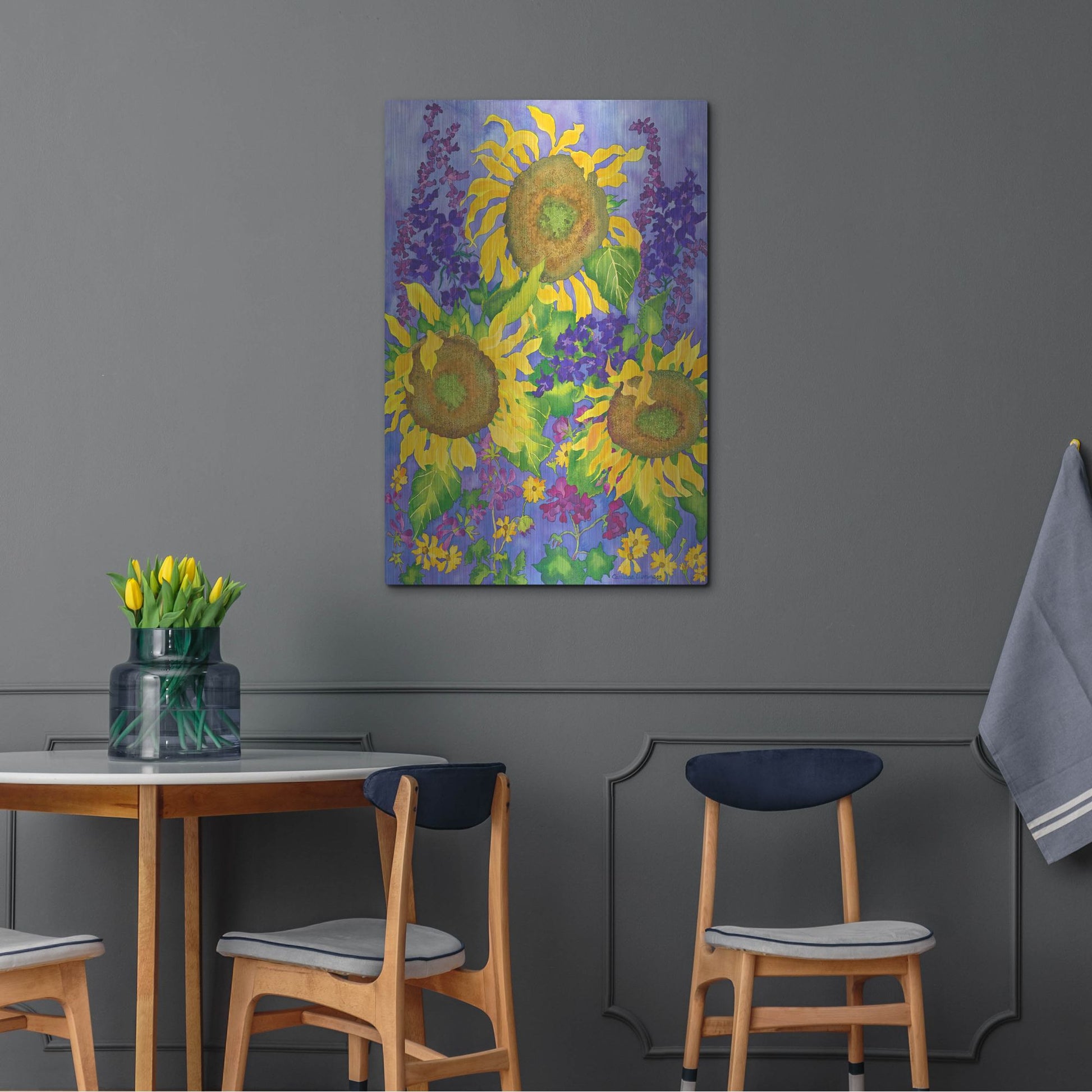 Luxe Metal Art 'Sunflower Power' by Carissa Luminess, Metal Wall Art,24x36