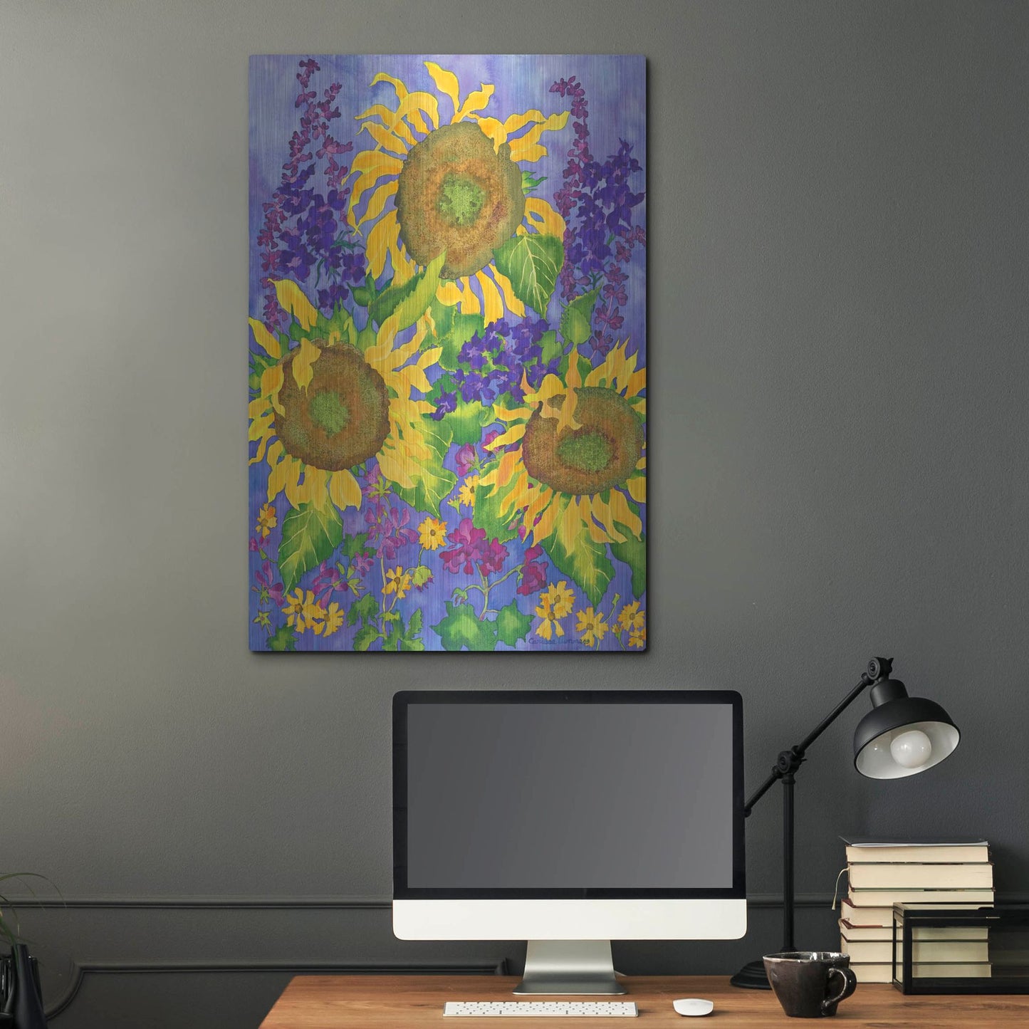 Luxe Metal Art 'Sunflower Power' by Carissa Luminess, Metal Wall Art,24x36