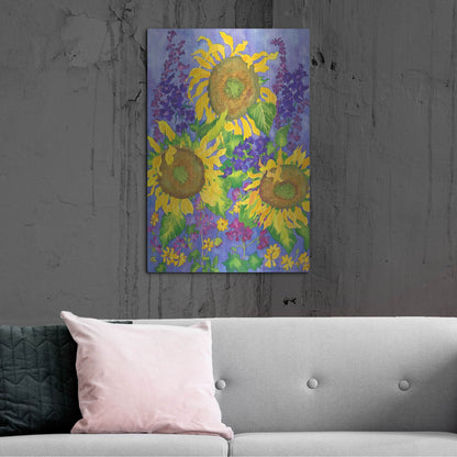 Luxe Metal Art 'Sunflower Power' by Carissa Luminess, Metal Wall Art,24x36