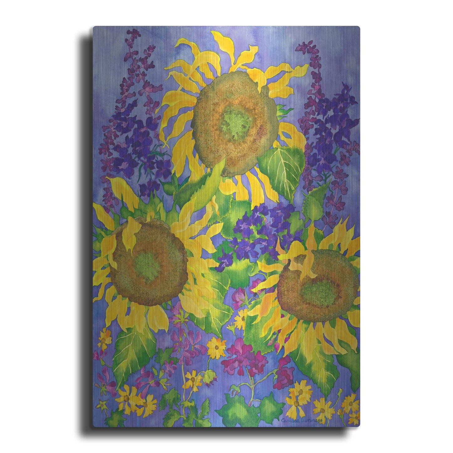 Luxe Metal Art 'Sunflower Power' by Carissa Luminess, Metal Wall Art