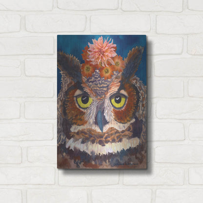 Luxe Metal Art 'Great Horned Owl' by Carissa Luminess, Metal Wall Art,12x16