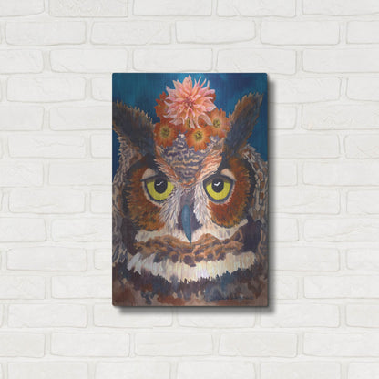 Luxe Metal Art 'Great Horned Owl' by Carissa Luminess, Metal Wall Art,16x24