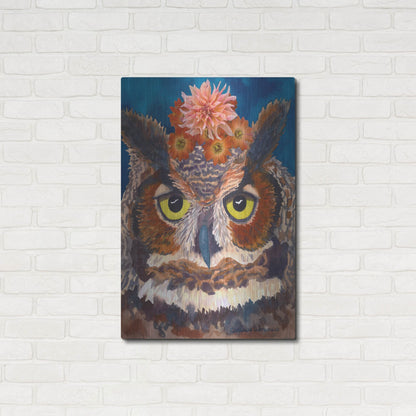 Luxe Metal Art 'Great Horned Owl' by Carissa Luminess, Metal Wall Art,24x36