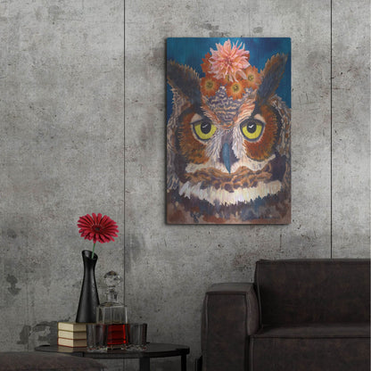 Luxe Metal Art 'Great Horned Owl' by Carissa Luminess, Metal Wall Art,24x36