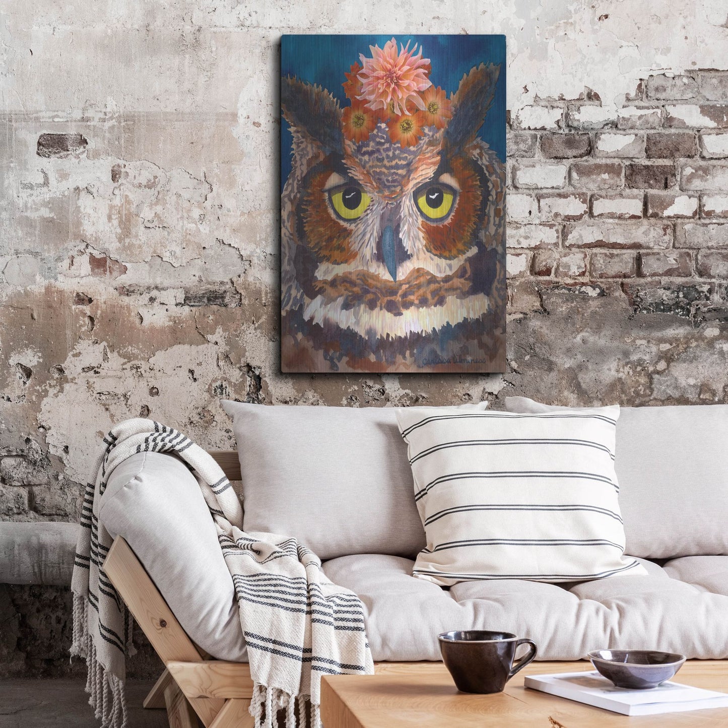 Luxe Metal Art 'Great Horned Owl' by Carissa Luminess, Metal Wall Art,24x36