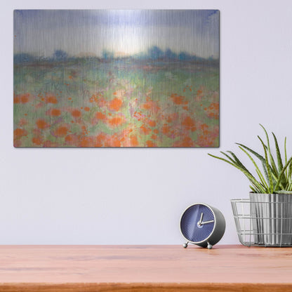 Luxe Metal Art 'Poppy Meadow' by Carissa Luminess, Metal Wall Art,16x12