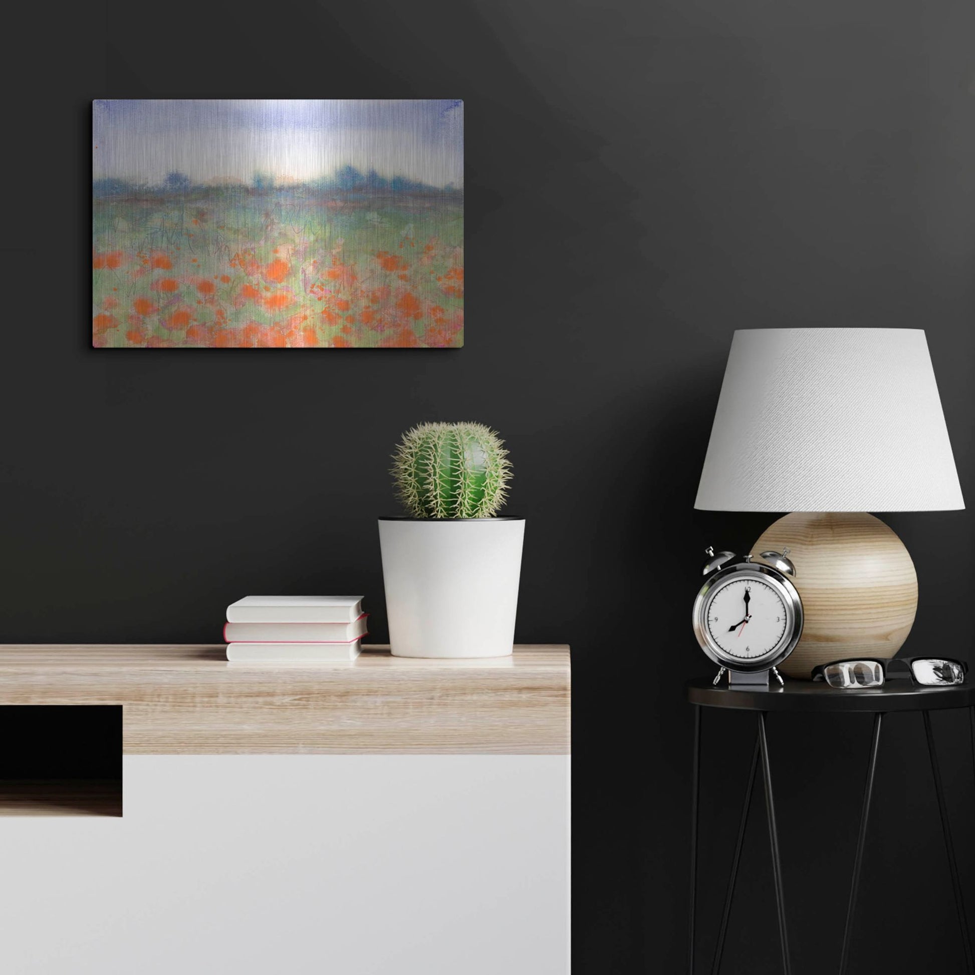 Luxe Metal Art 'Poppy Meadow' by Carissa Luminess, Metal Wall Art,24x16