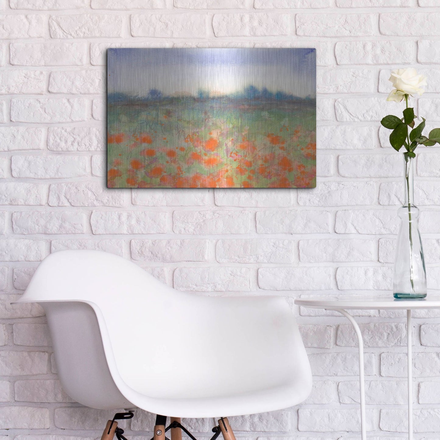 Luxe Metal Art 'Poppy Meadow' by Carissa Luminess, Metal Wall Art,24x16