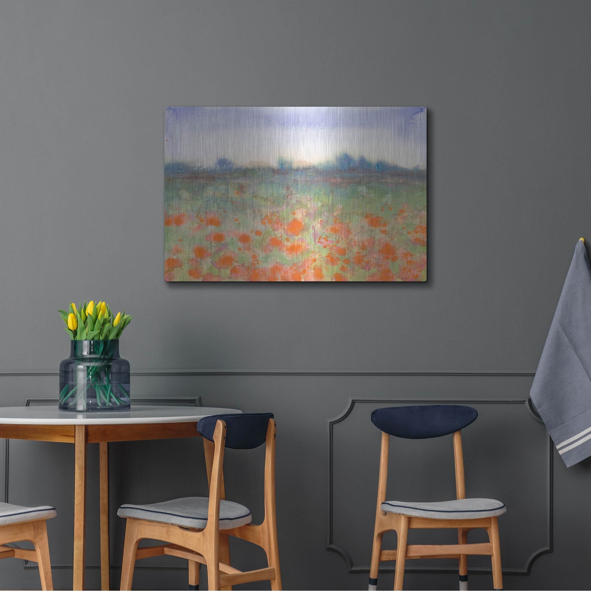 Luxe Metal Art 'Poppy Meadow' by Carissa Luminess, Metal Wall Art,36x24