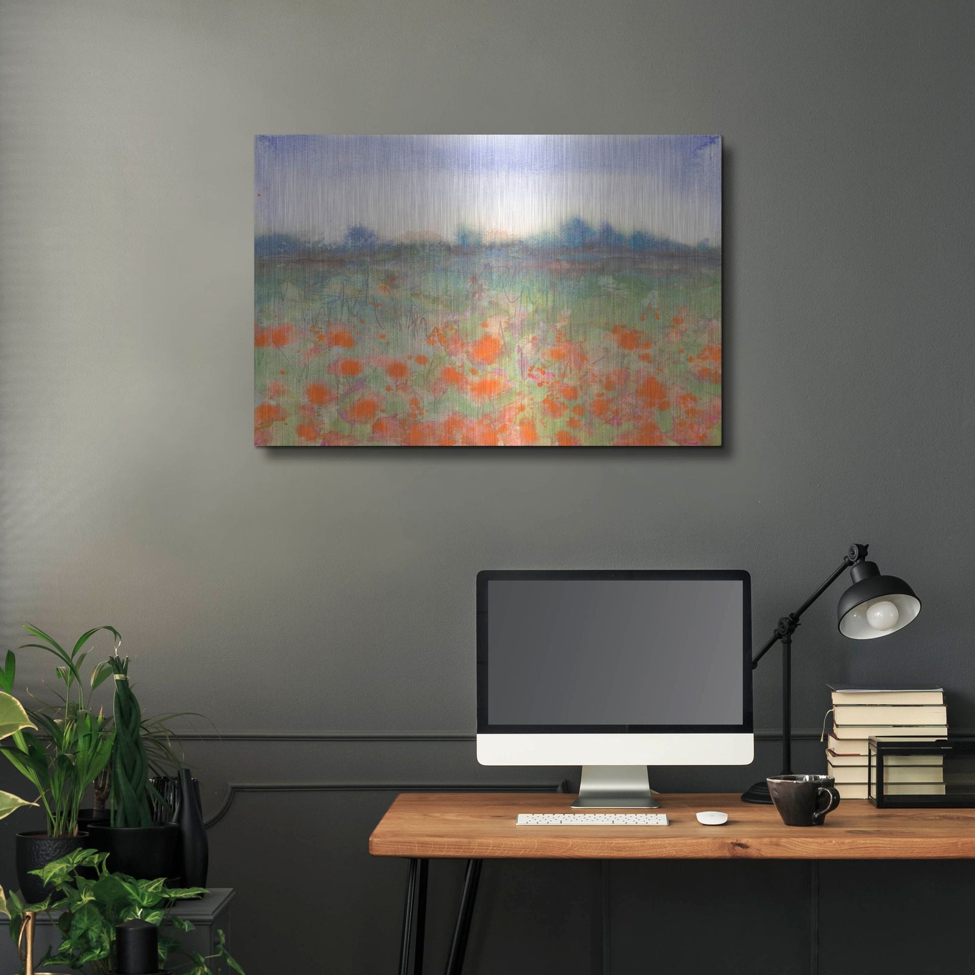 Luxe Metal Art 'Poppy Meadow' by Carissa Luminess, Metal Wall Art,36x24