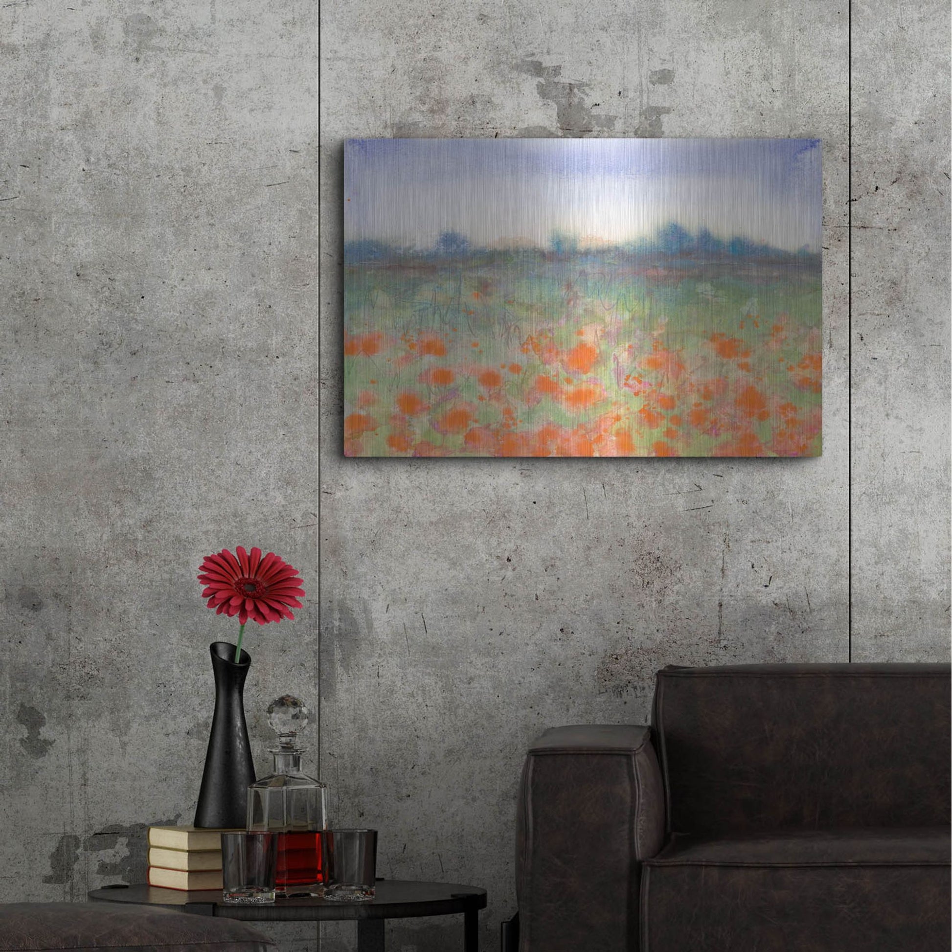 Luxe Metal Art 'Poppy Meadow' by Carissa Luminess, Metal Wall Art,36x24