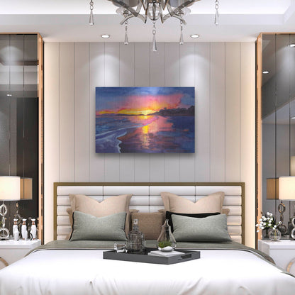 Luxe Metal Art 'Abstract Sunset' by Carissa Luminess, Metal Wall Art,36x24