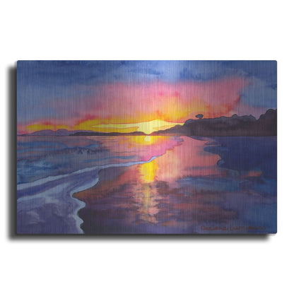 Luxe Metal Art 'Abstract Sunset' by Carissa Luminess, Metal Wall Art