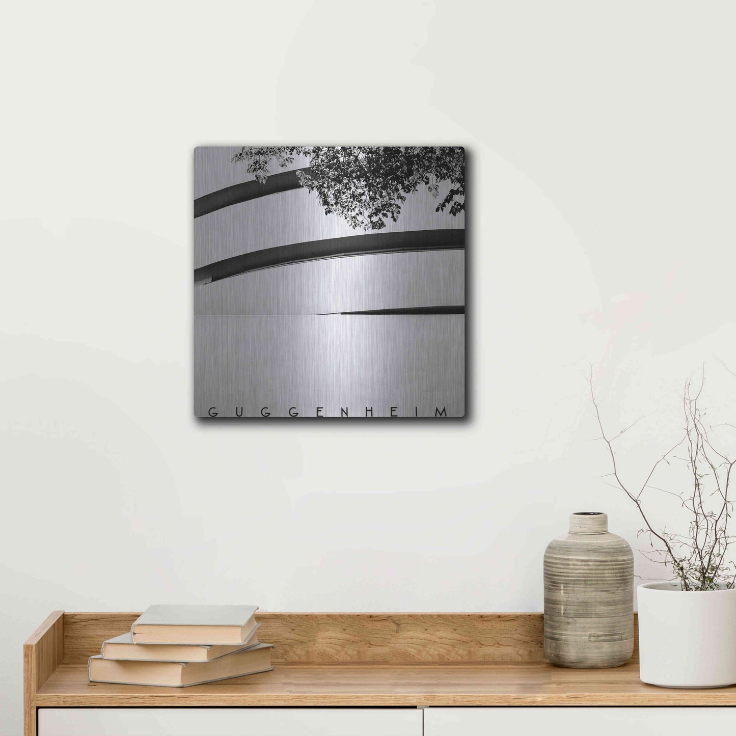 Luxe Metal Art 'NYC Guggenheim' by Nina Papiorek, Metal Wall Art,12x12