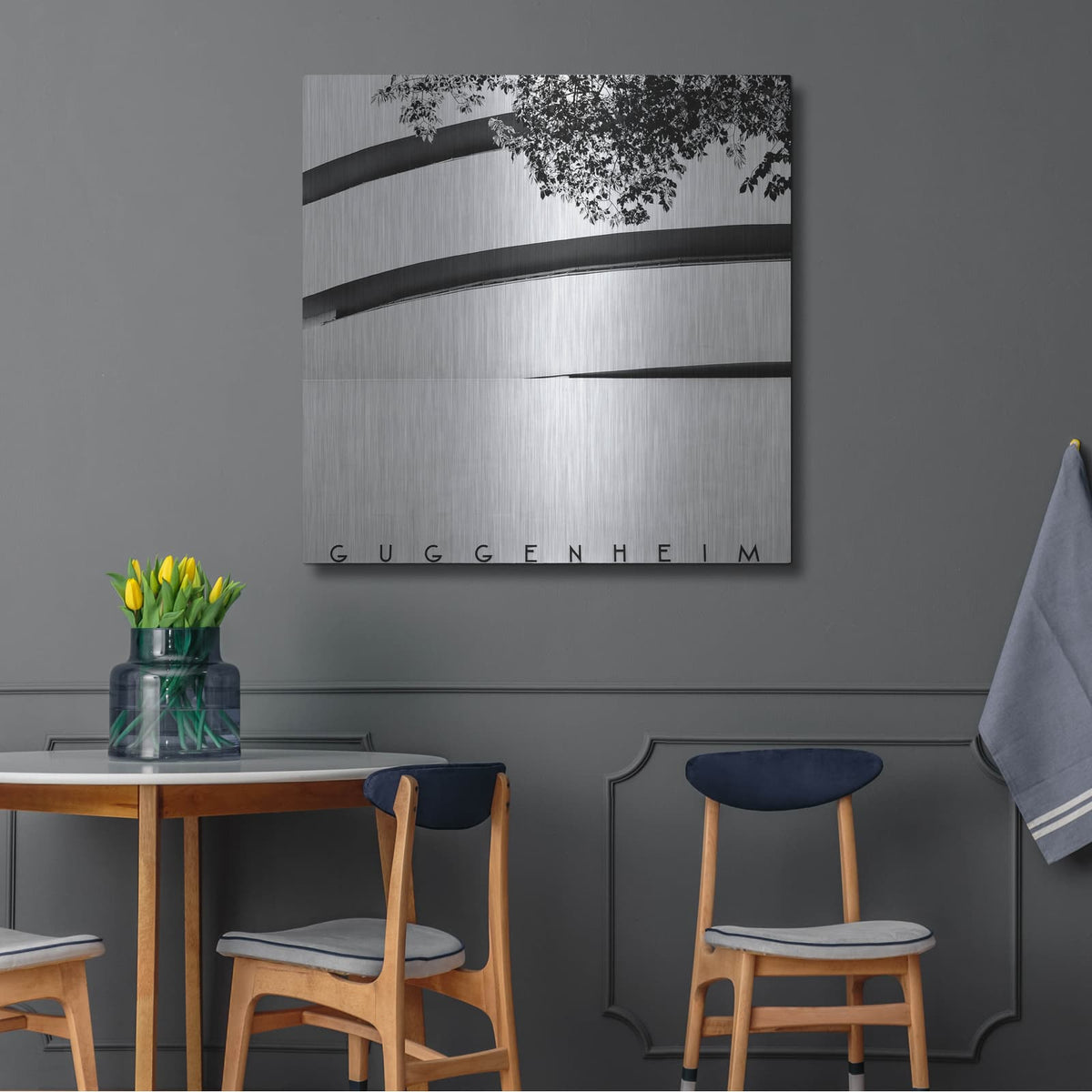 'NYC Guggenheim' by Nina Papiorek – Metal Wall Art, 36x36 room view
