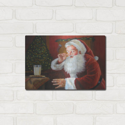 Luxe Metal Art 'Santa Milk And Cookies' by David Lindsley, Metal Wall Art,16x12