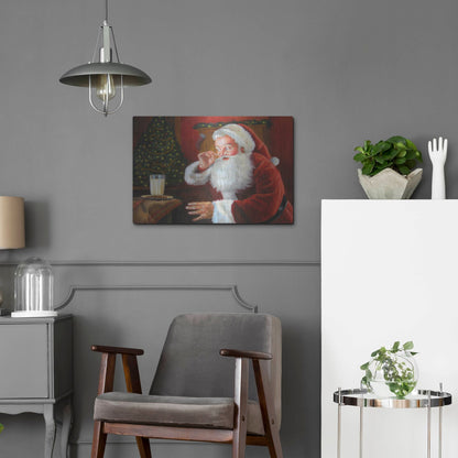 Luxe Metal Art 'Santa Milk And Cookies' by David Lindsley, Metal Wall Art,24x16