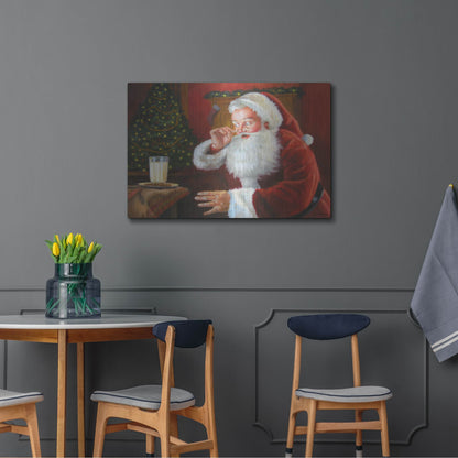 Luxe Metal Art 'Santa Milk And Cookies' by David Lindsley, Metal Wall Art,36x24