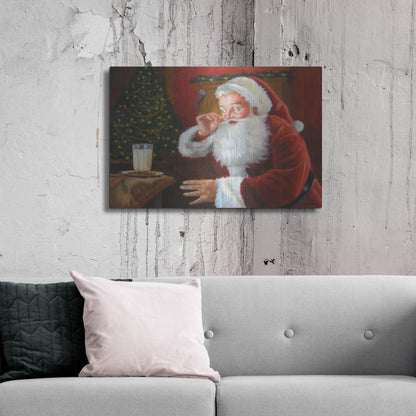 Luxe Metal Art 'Santa Milk And Cookies' by David Lindsley, Metal Wall Art,36x24