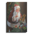 Luxe Metal Art 'Santa With Teddy Bear' by David Lindsley, Metal Wall Art