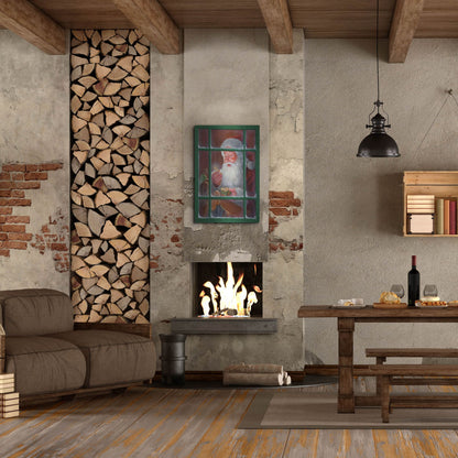 Luxe Metal Art 'Santa Window 2' by David Lindsley, Metal Wall Art,24x36