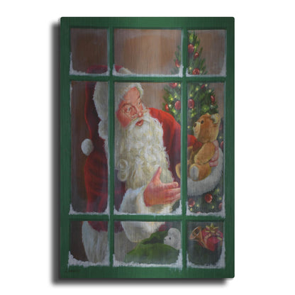 Luxe Metal Art 'Santa Window 3' by David Lindsley, Metal Wall Art