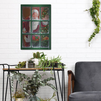 Luxe Metal Art 'Santa Window 4' by David Lindsley, Metal Wall Art,12x16