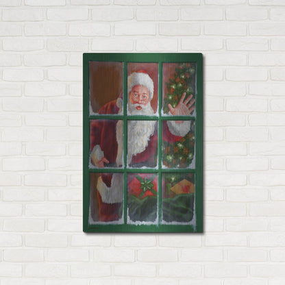Luxe Metal Art 'Santa Window 4' by David Lindsley, Metal Wall Art,24x36
