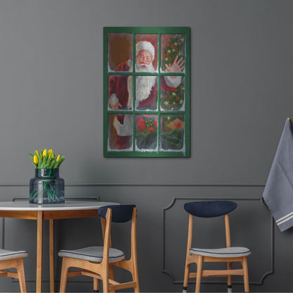 Luxe Metal Art 'Santa Window 4' by David Lindsley, Metal Wall Art,24x36