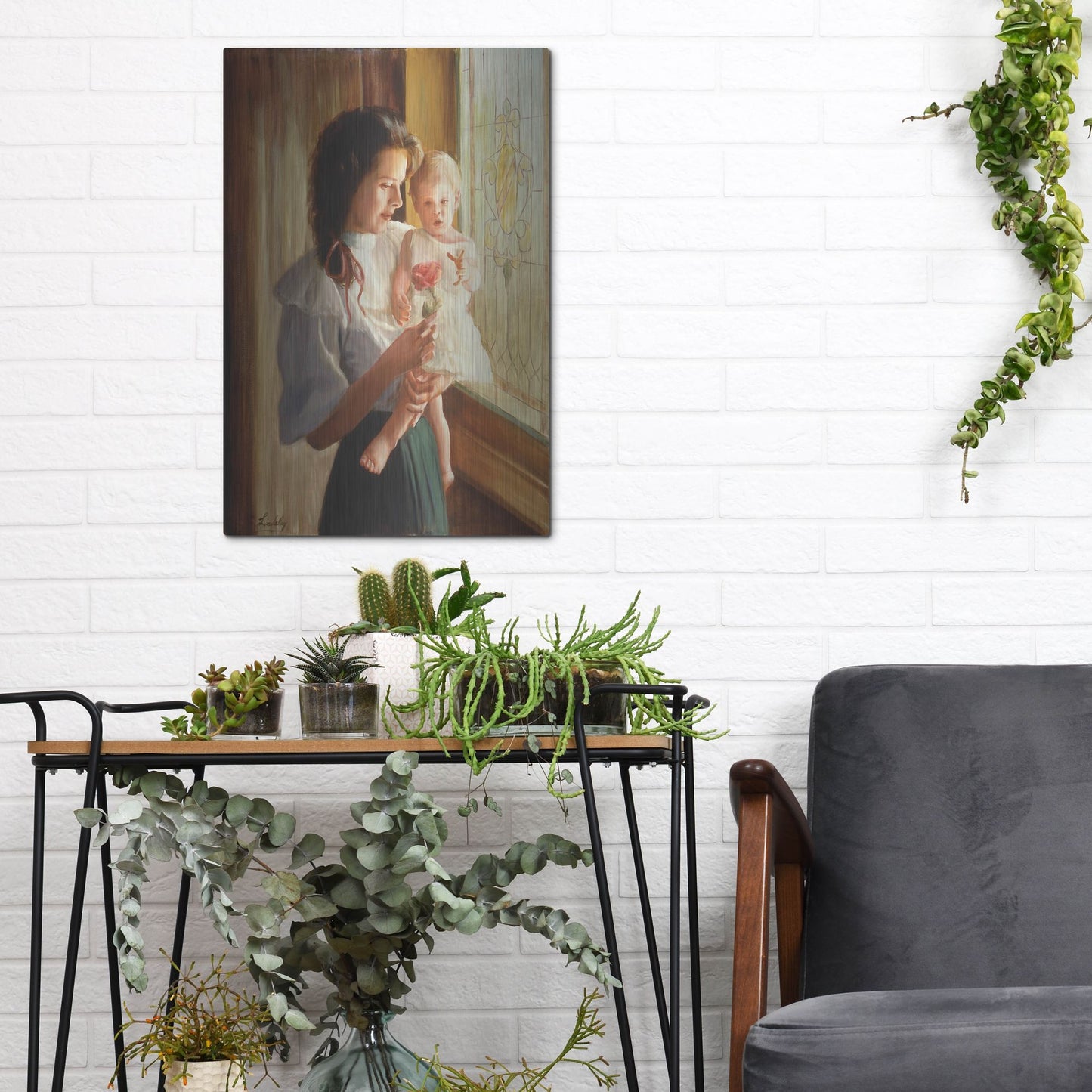 Luxe Metal Art 'The Little Flower' by David Lindsley, Metal Wall Art,12x16