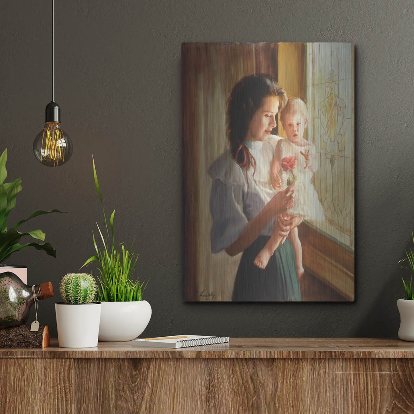 Luxe Metal Art 'The Little Flower' by David Lindsley, Metal Wall Art,12x16