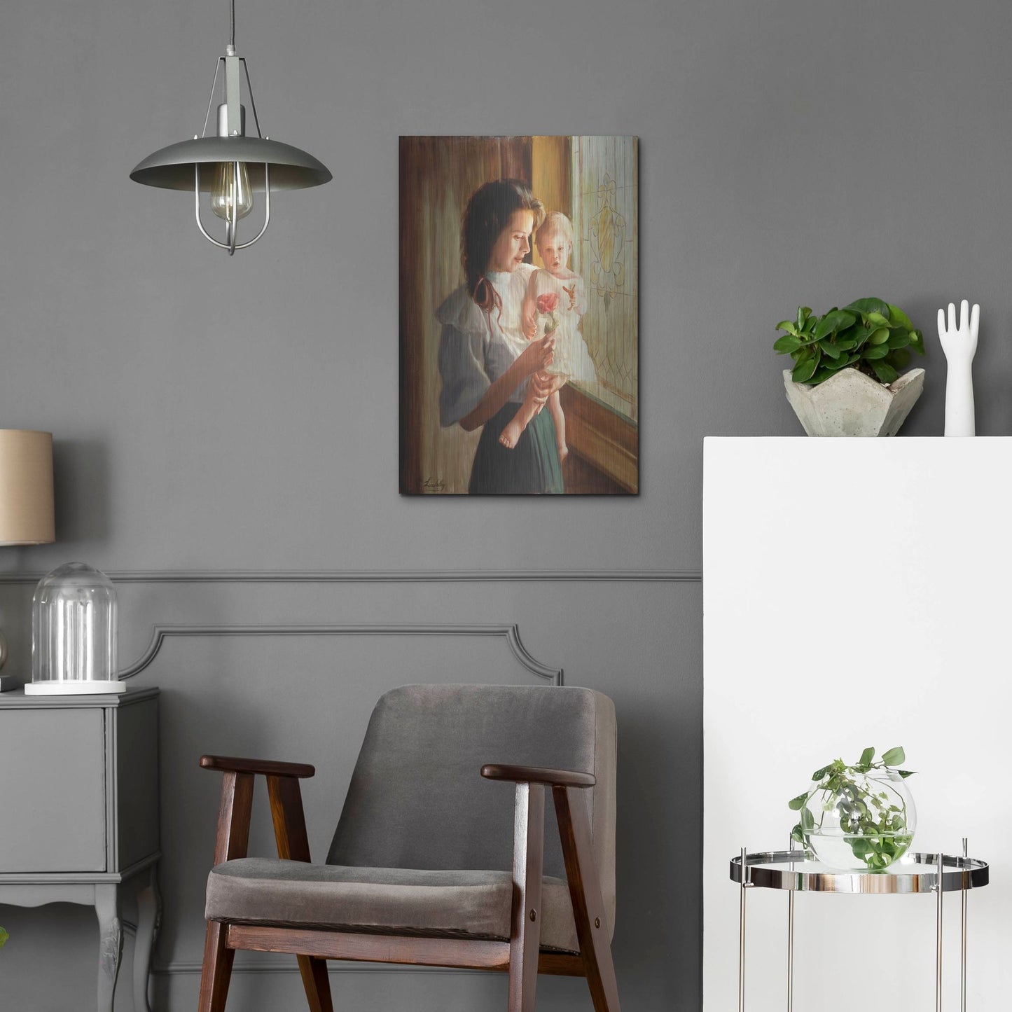 Luxe Metal Art 'The Little Flower' by David Lindsley, Metal Wall Art,16x24