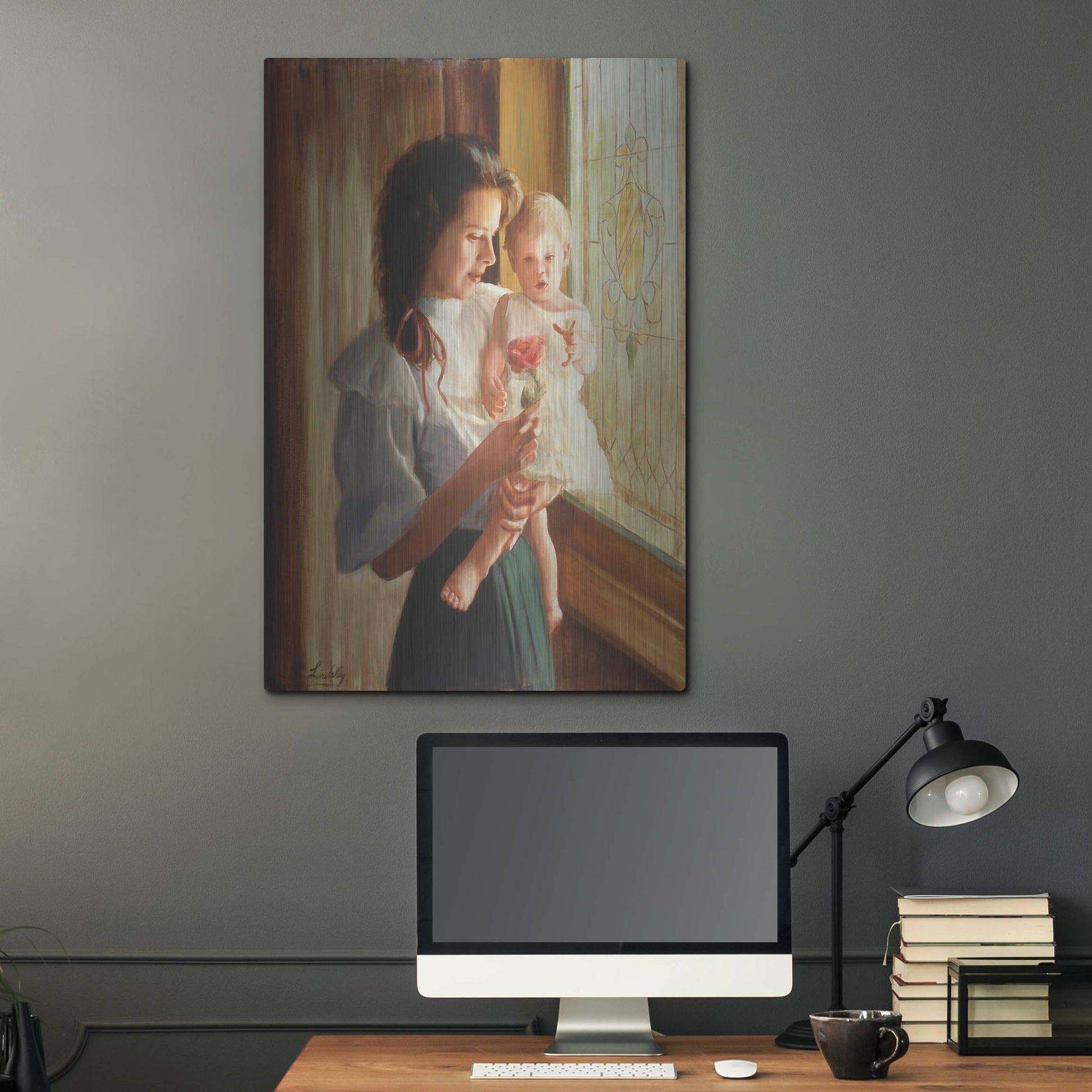 Luxe Metal Art 'The Little Flower' by David Lindsley, Metal Wall Art,24x36