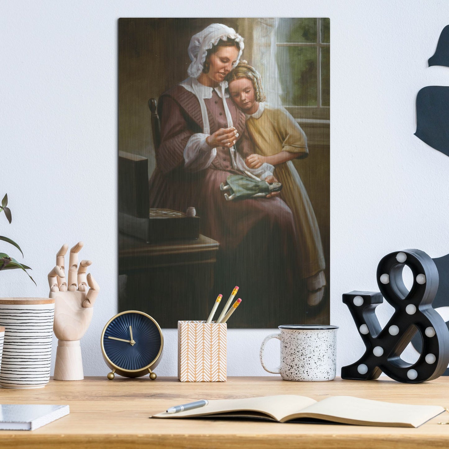 Luxe Metal Art 'A Stitch In Time' by David Lindsley, Metal Wall Art,12x16