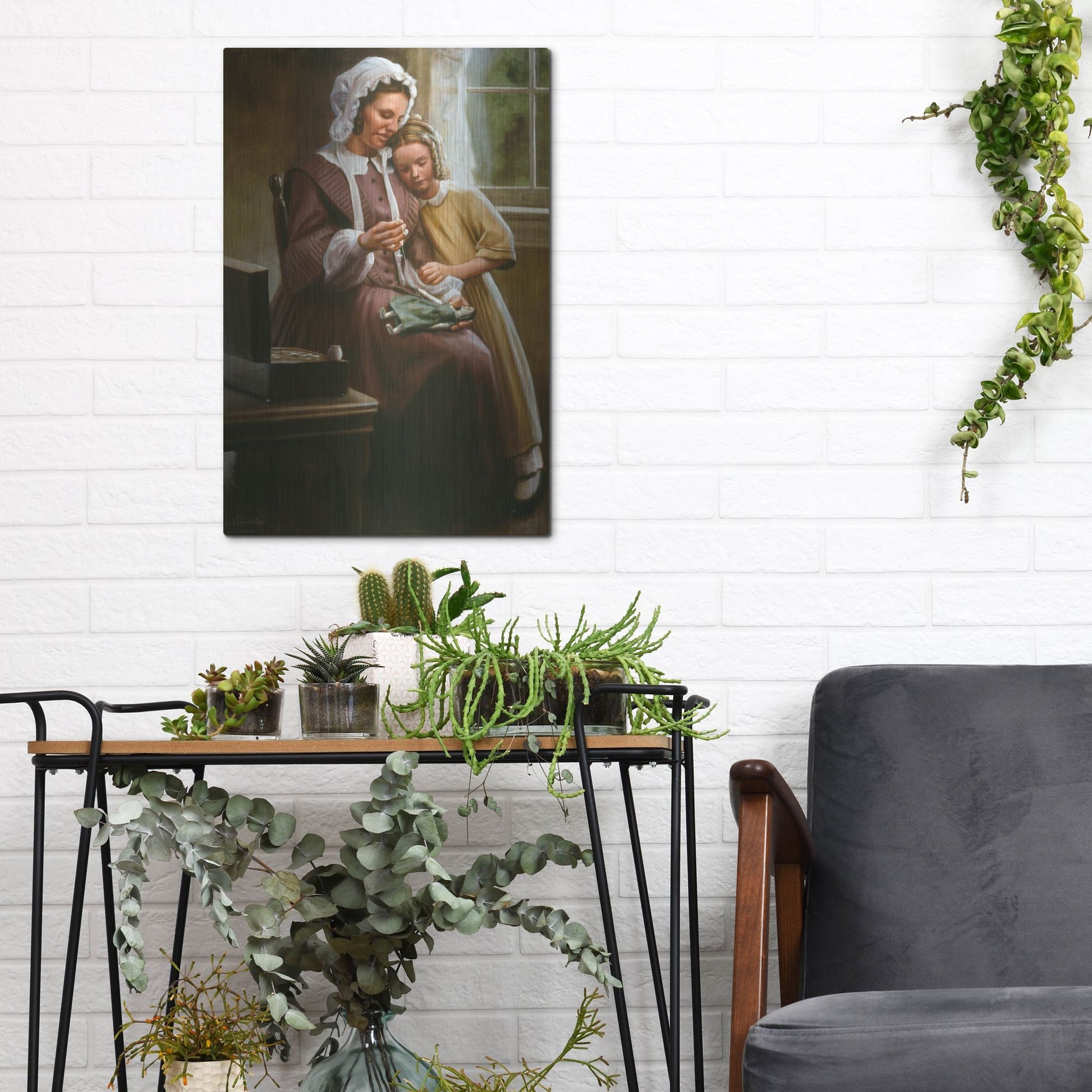 Luxe Metal Art 'A Stitch In Time' by David Lindsley, Metal Wall Art,12x16