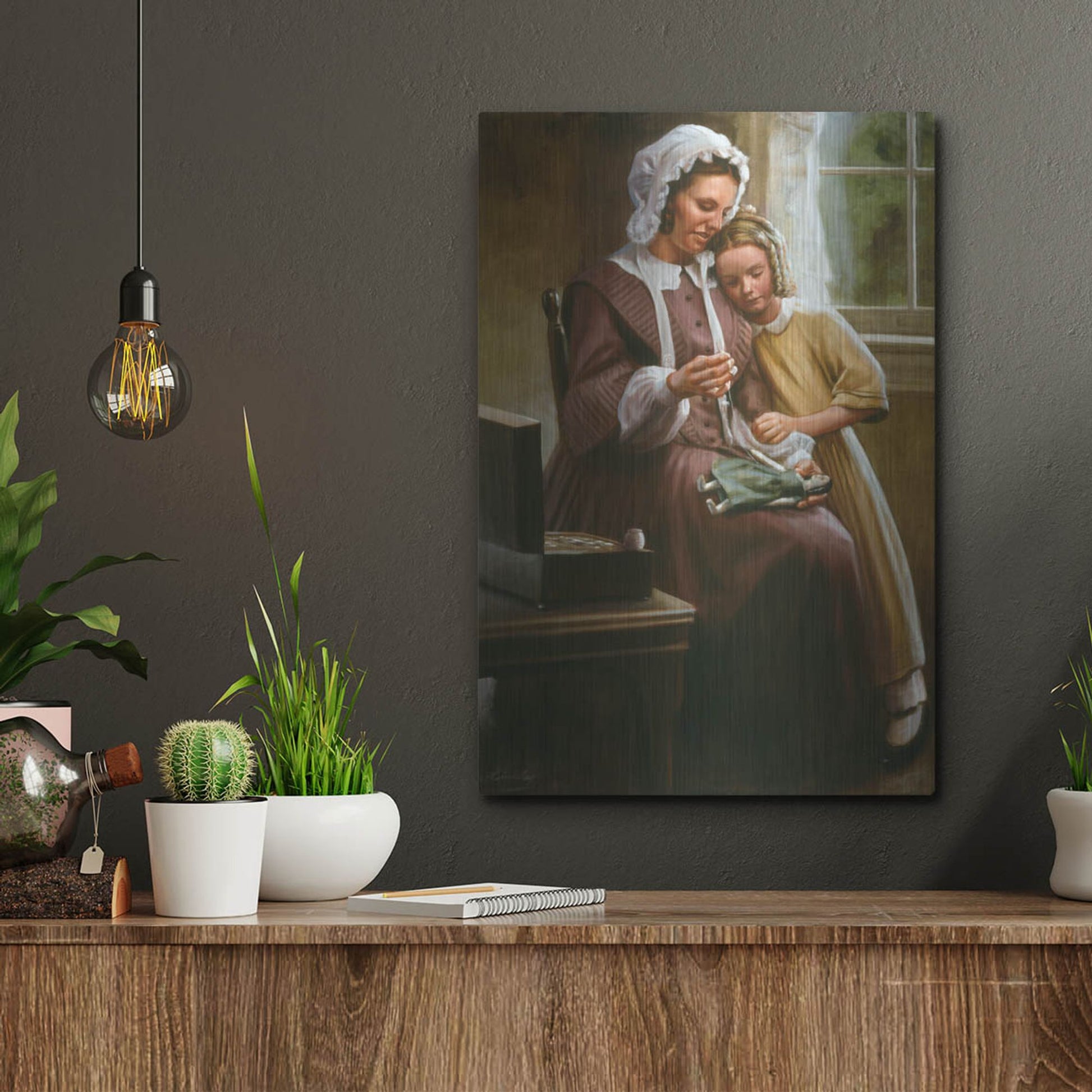 Luxe Metal Art 'A Stitch In Time' by David Lindsley, Metal Wall Art,12x16