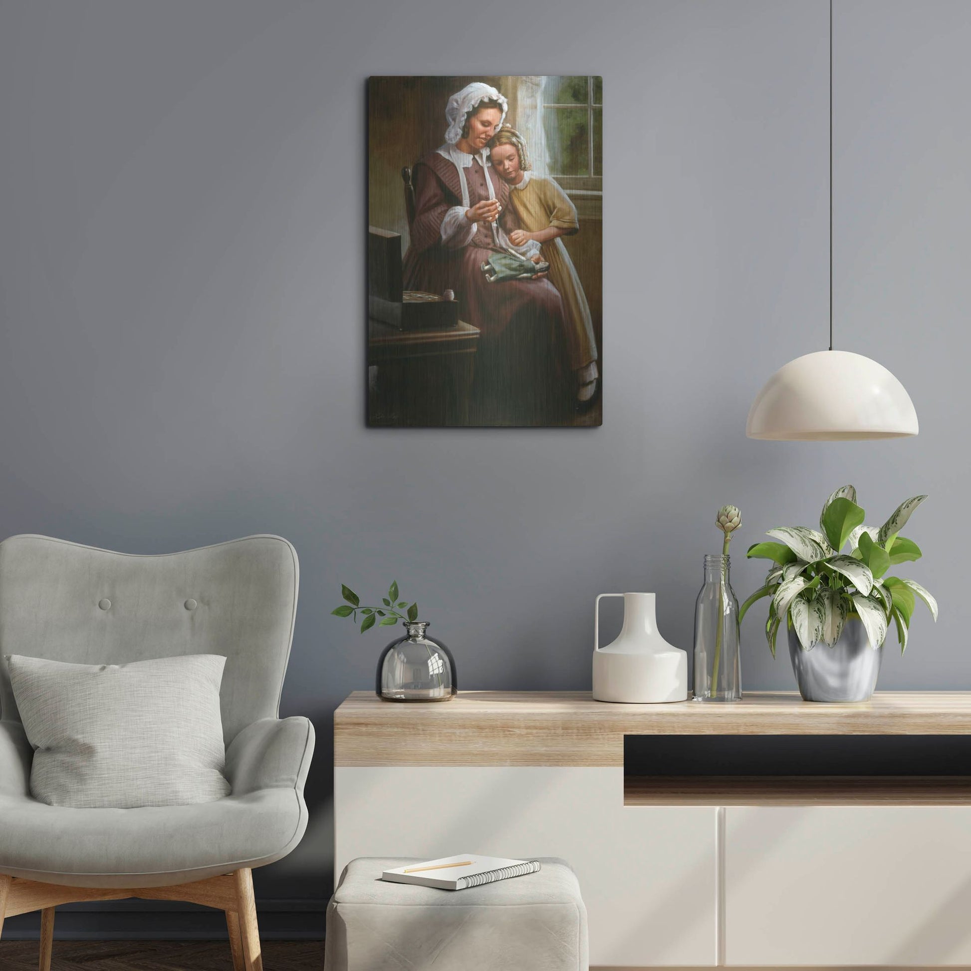 Luxe Metal Art 'A Stitch In Time' by David Lindsley, Metal Wall Art,16x24