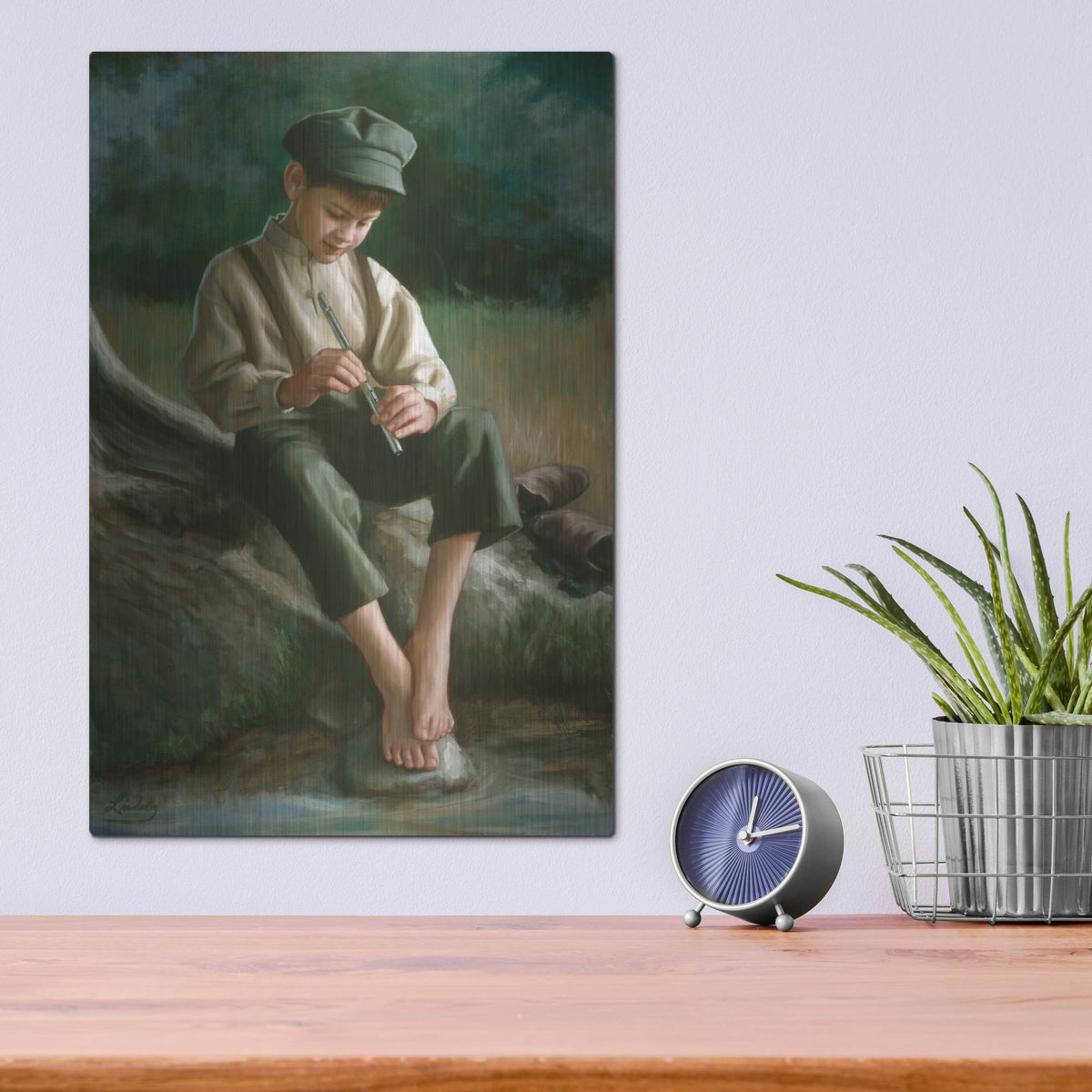 Luxe Metal Art 'Penny Whistle' by David Lindsley, Metal Wall Art,12x16