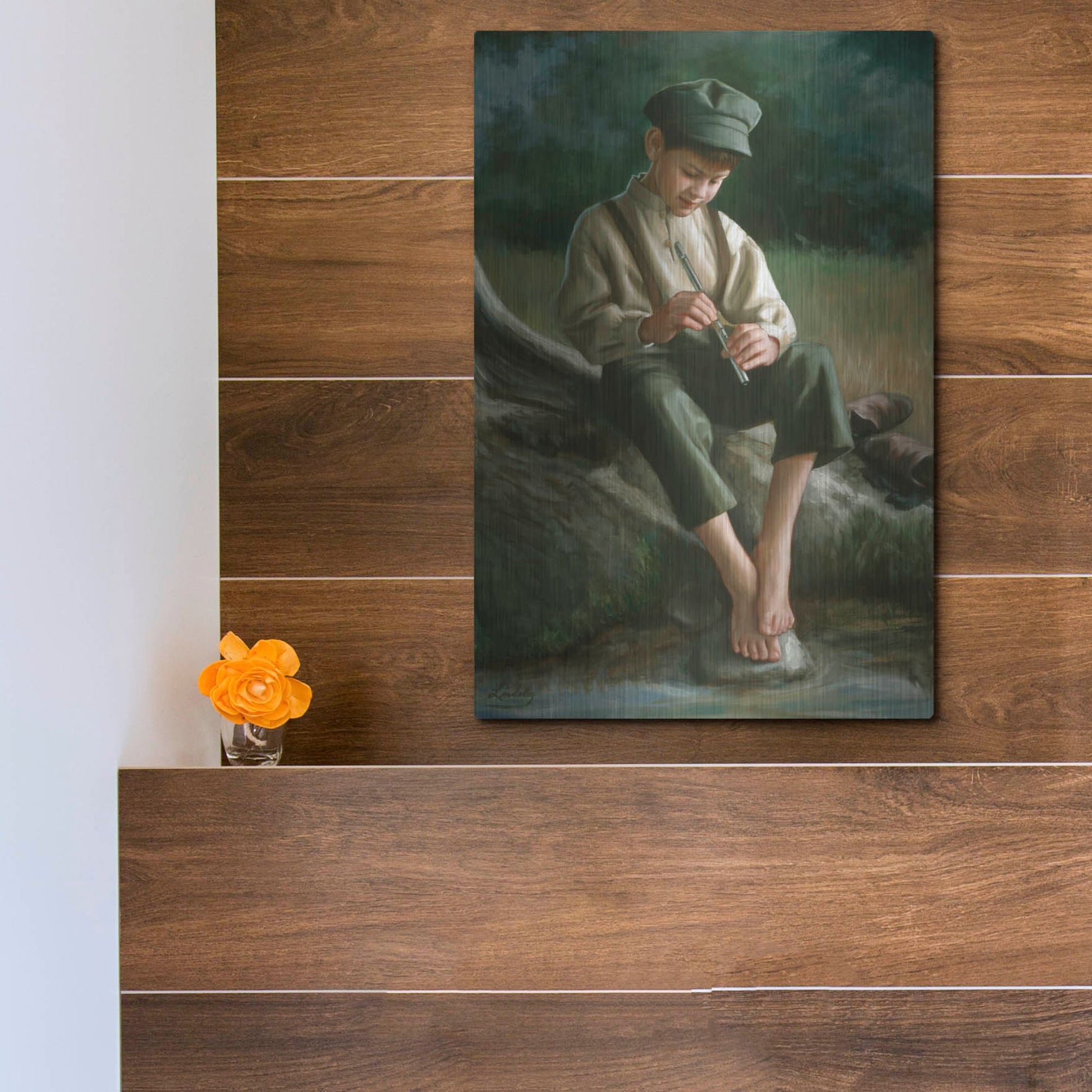 Luxe Metal Art 'Penny Whistle' by David Lindsley, Metal Wall Art,12x16