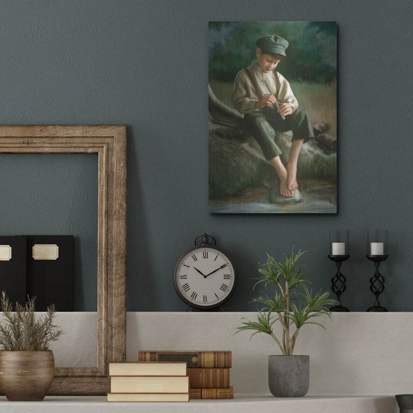 Luxe Metal Art 'Penny Whistle' by David Lindsley, Metal Wall Art,12x16