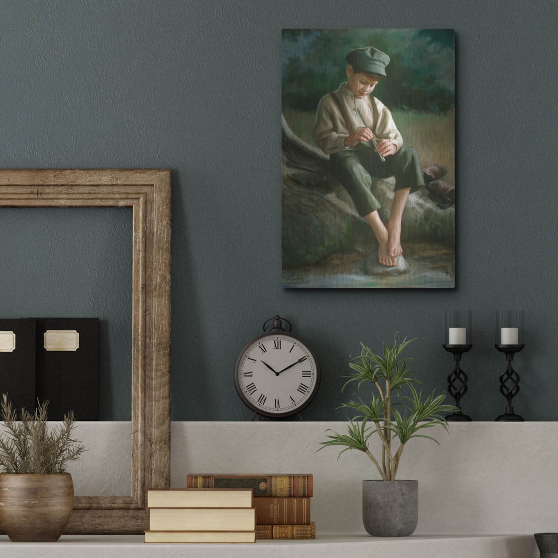 Luxe Metal Art 'Penny Whistle' by David Lindsley, Metal Wall Art,12x16