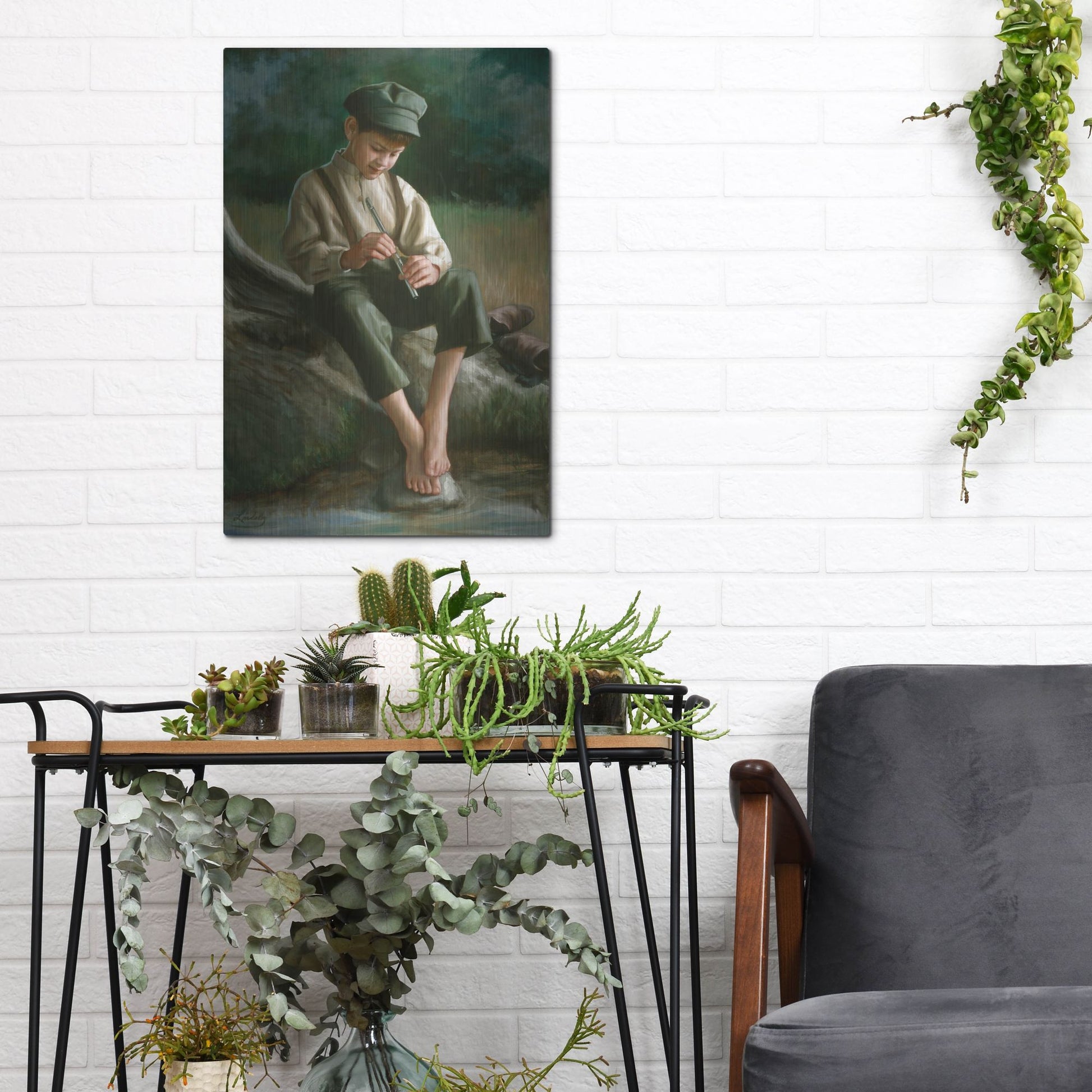 Luxe Metal Art 'Penny Whistle' by David Lindsley, Metal Wall Art,12x16