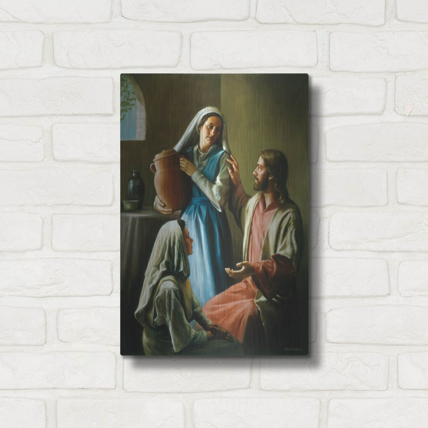 Luxe Metal Art 'Mary And Martha' by David Lindsley, Metal Wall Art,12x16