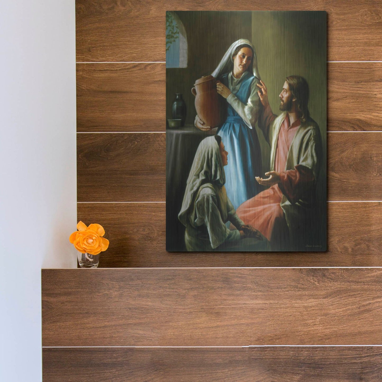 Luxe Metal Art 'Mary And Martha' by David Lindsley, Metal Wall Art,12x16