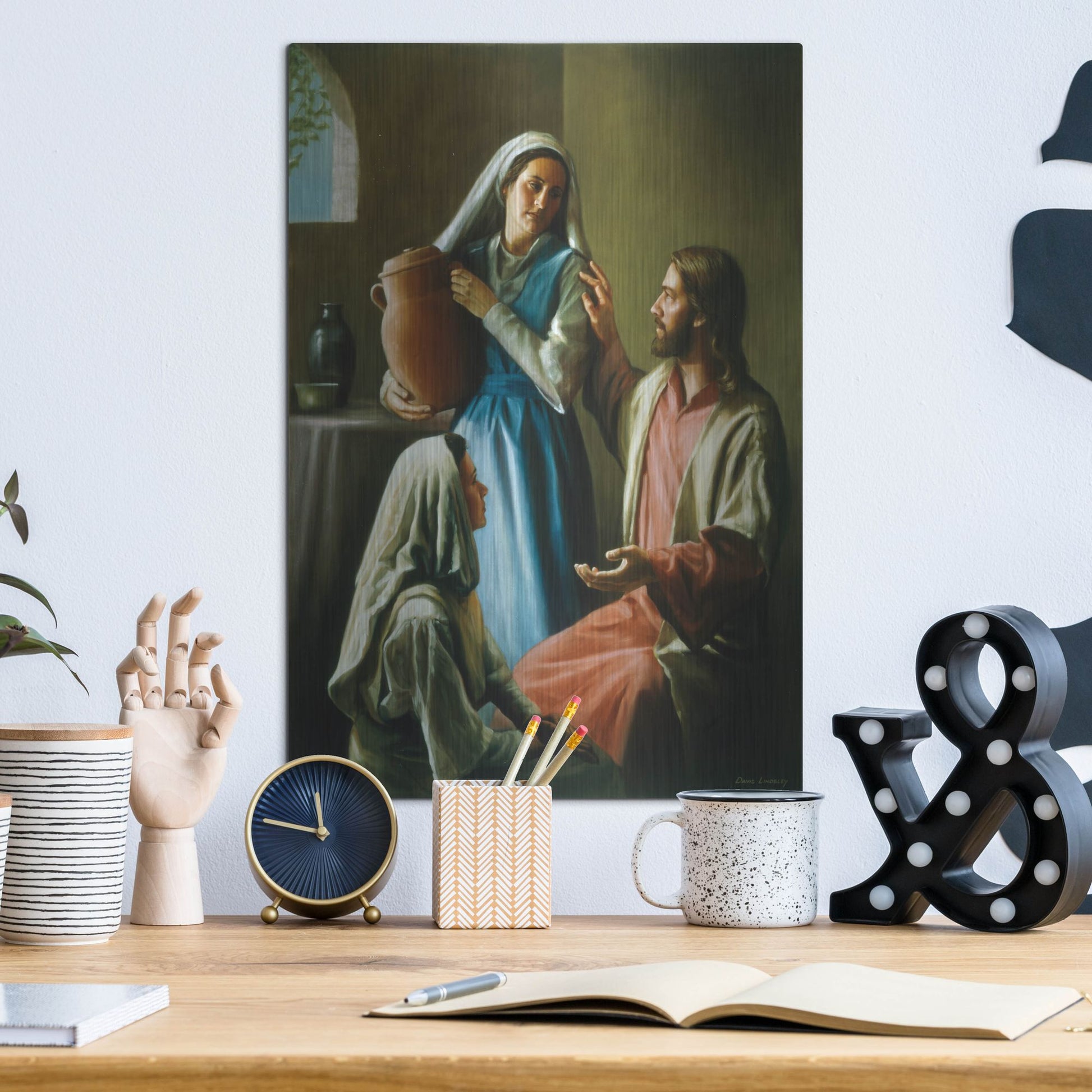 Luxe Metal Art 'Mary And Martha' by David Lindsley, Metal Wall Art,12x16